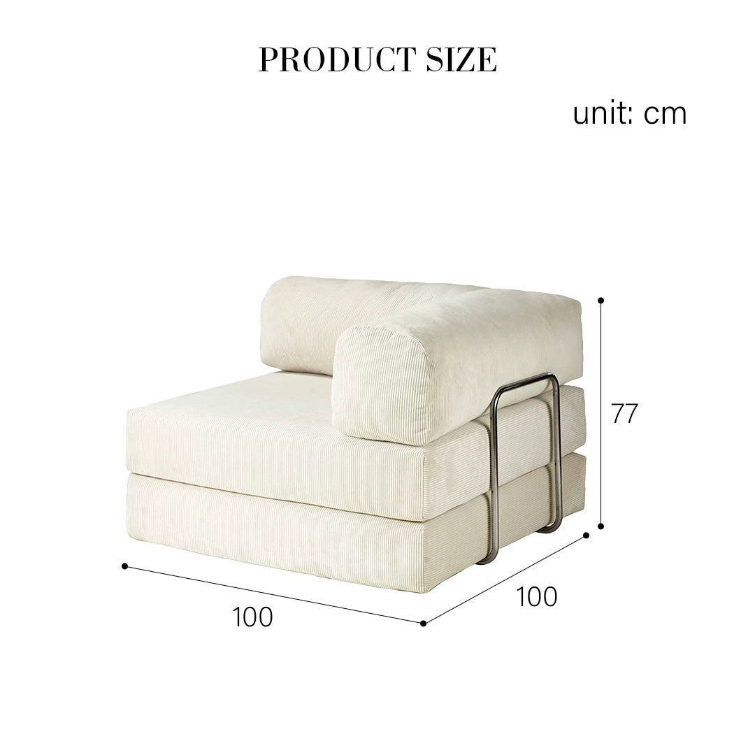 Bacardi Foldable Lazy Sofa Bed For Lounging, Corduroy