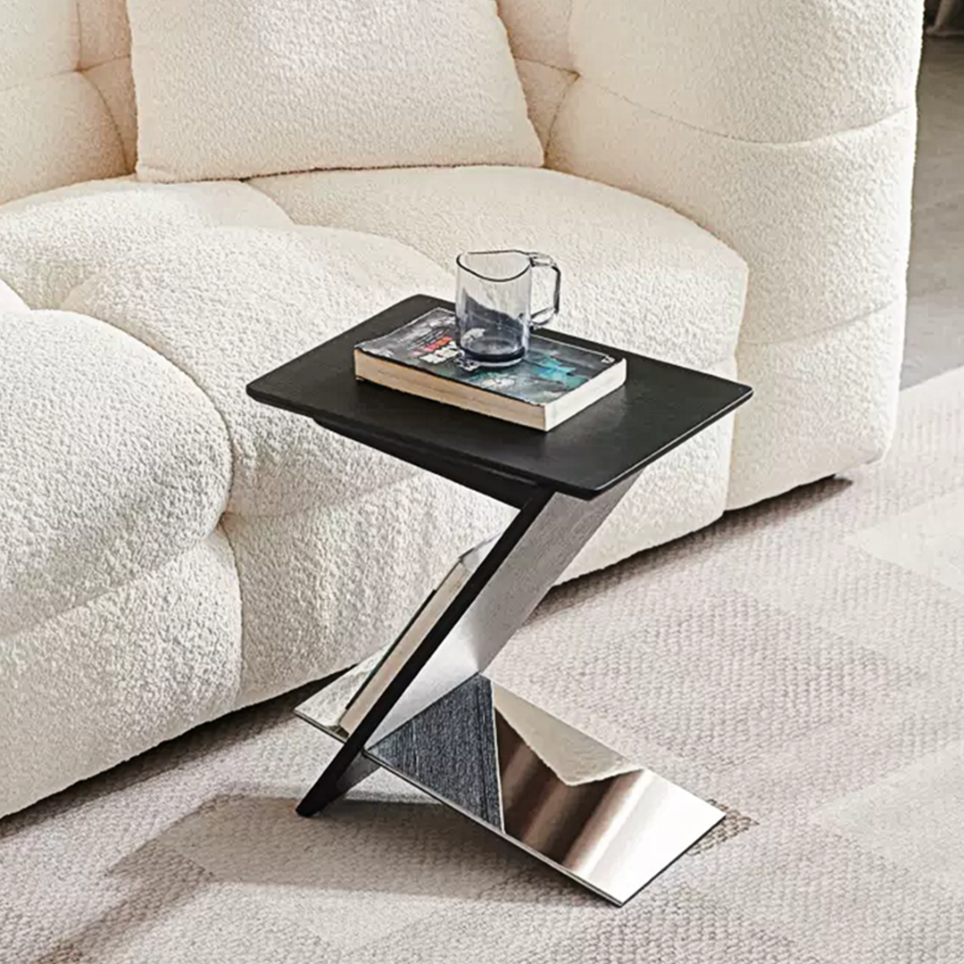 Adrian Side Table With Magazine Rack, Solid Wood
