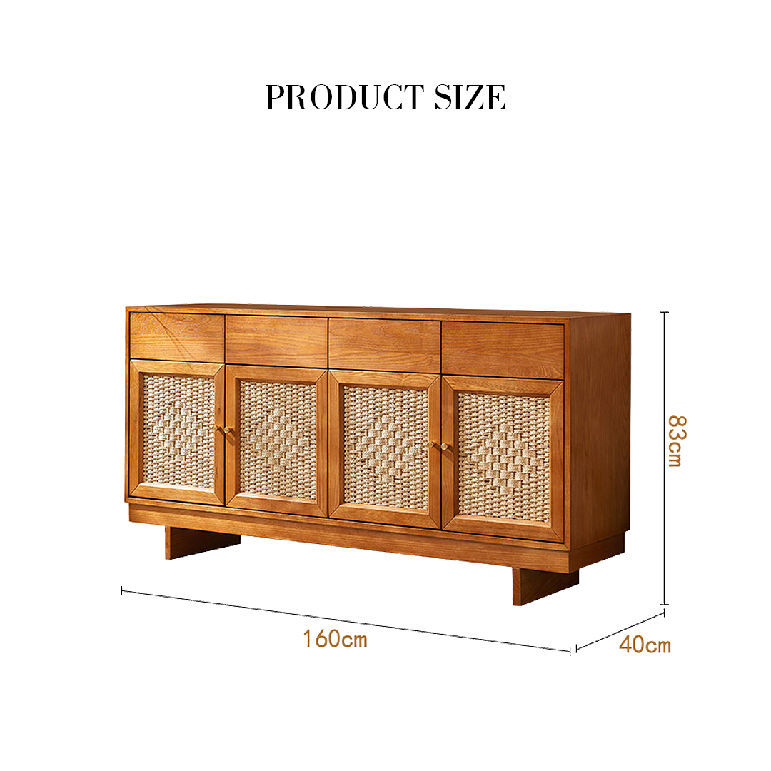 Hadza Narrow Sideboard, Solid Wood-Weilai Concept-Weilai Concept