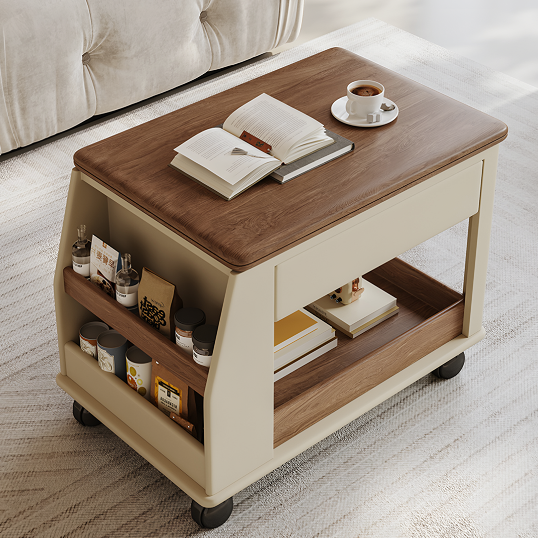 Ruiz Small Coffee table, Lift Up Coffee Table With Storage & Casters-Weilai Concept-Weilai Concept