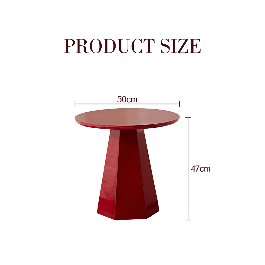 Melpomene Round Side Table, Red-Weilai Concept-Weilai Concept