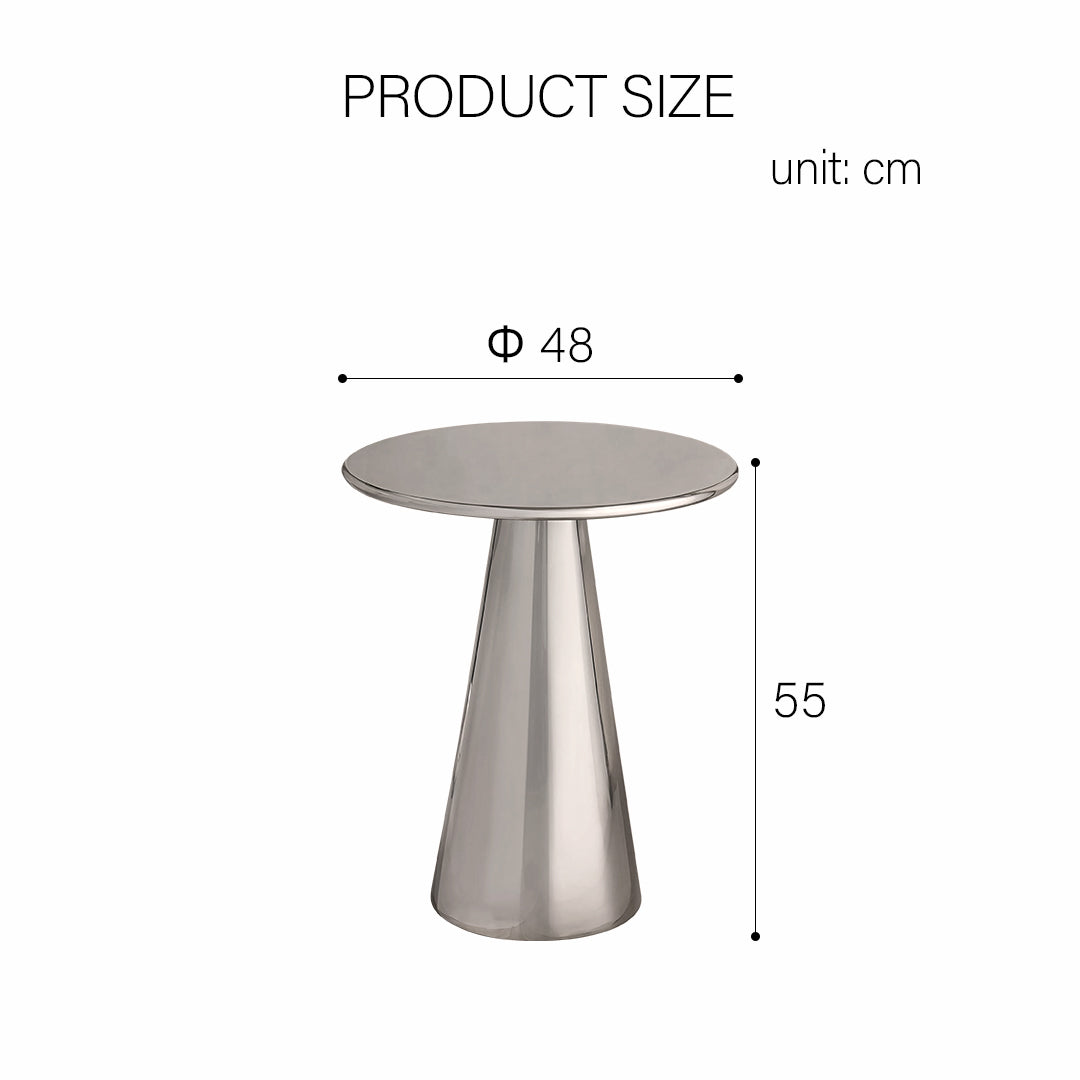 Abarca Side Table, Stainless Steel