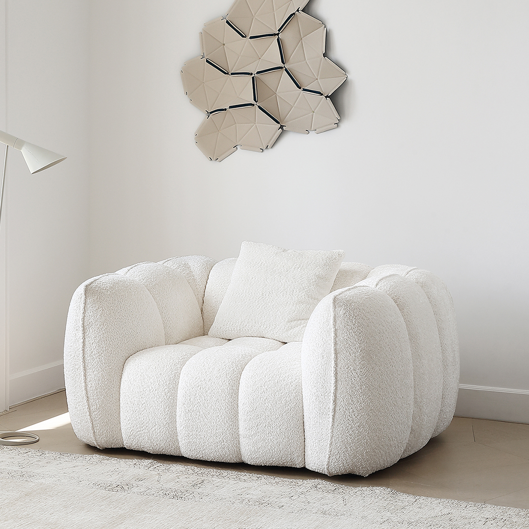 Oxley Pumpkin Single Sofa, Armchair, White