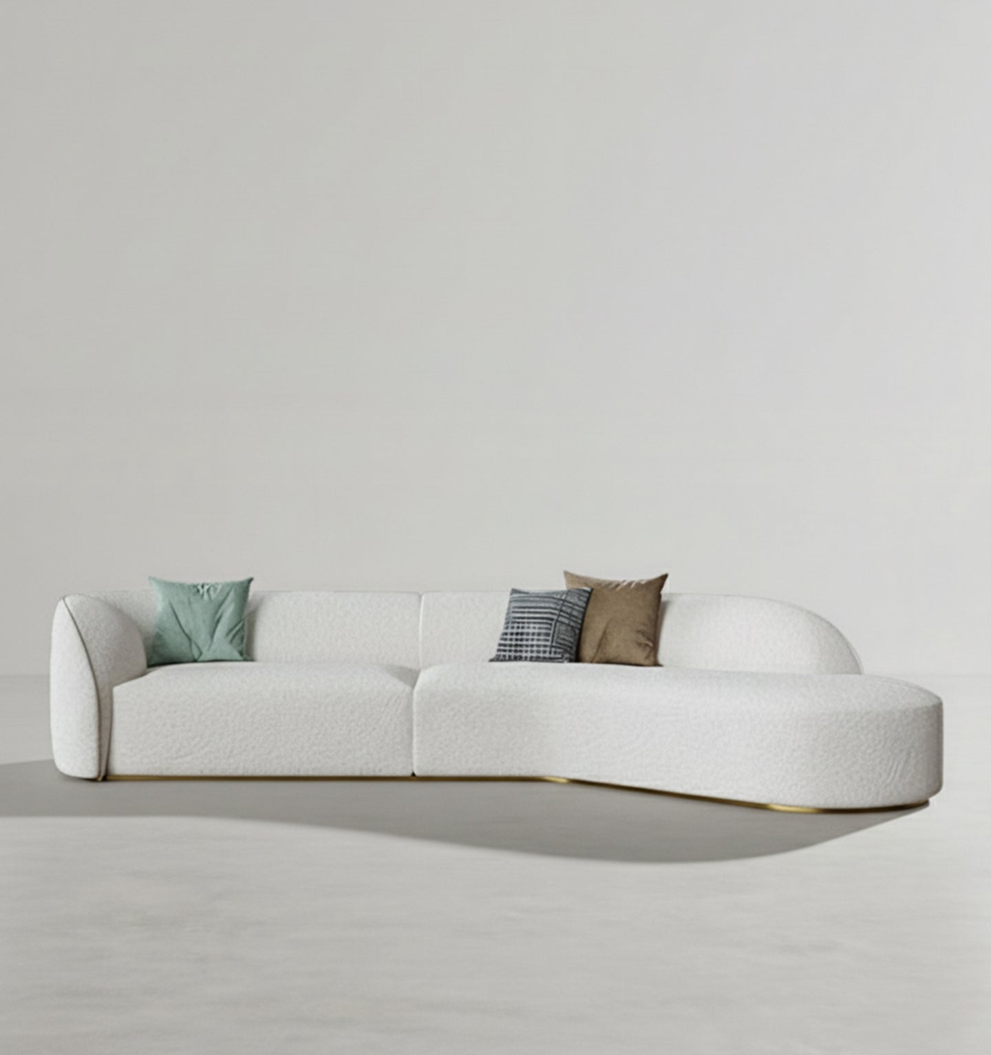 Welby Three Seater Curved Sofa, White