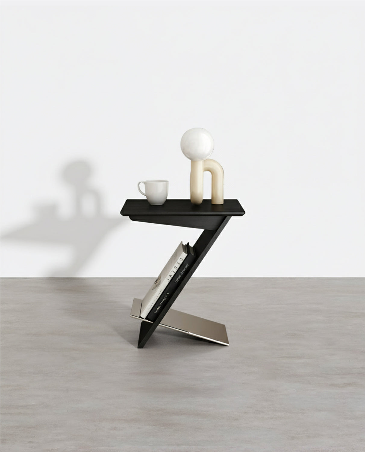 Table d'appoint Adrian avec porte-revues, bois massif 