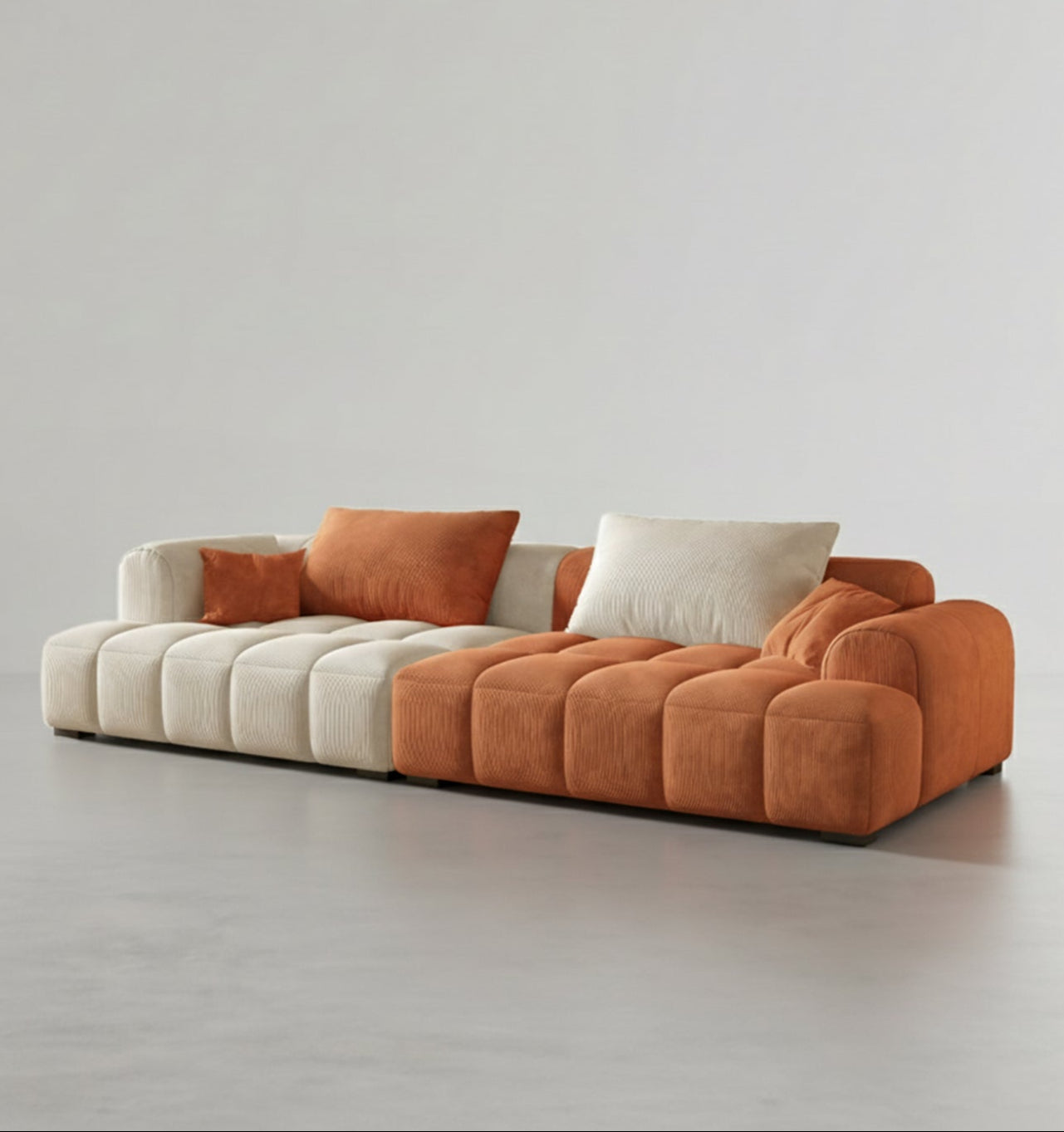 Canapé modulaire Arabella, canapé deux places, canapé trois places, tissu velours côtelé 
