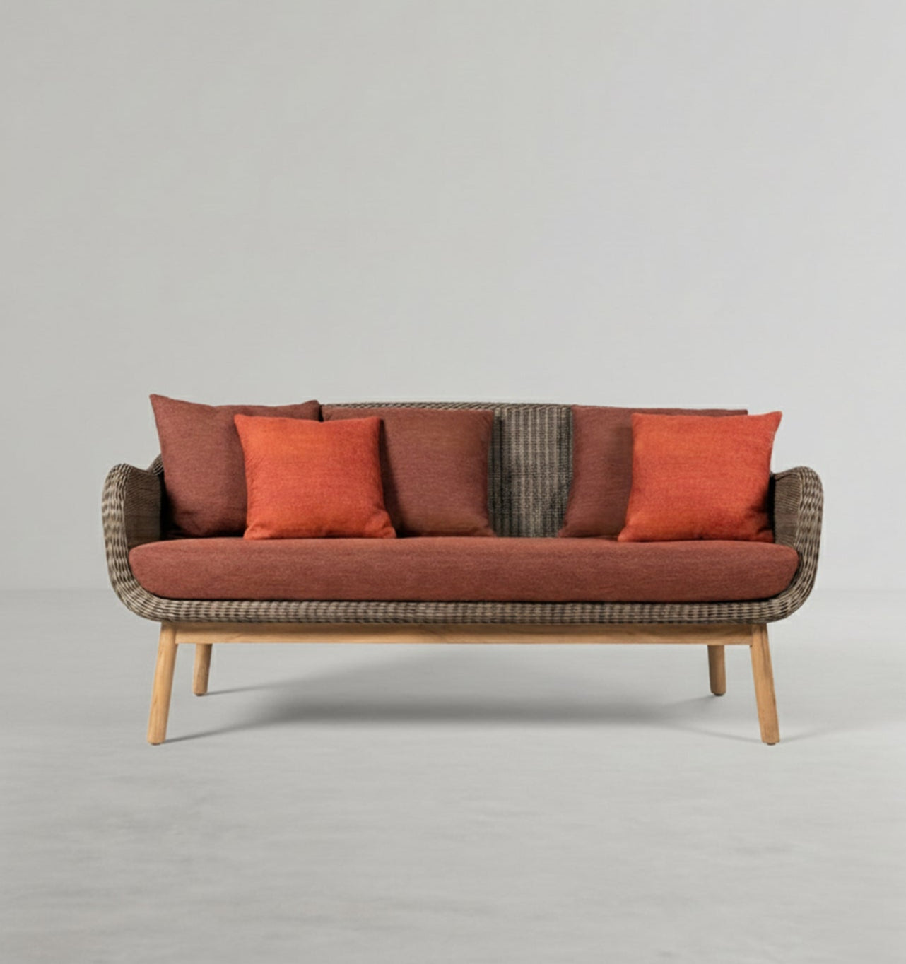 Fauteuil en rotin Julii, canapé deux places, mobilier d'extérieur