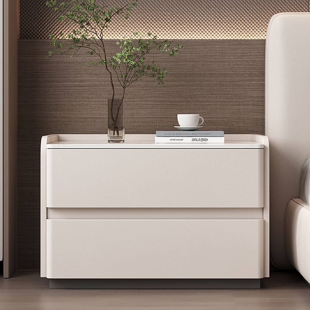 Agustina Modern Bedside Table, Wooden Bedside Table, Cream-Weilai Concept-Weilai Concept