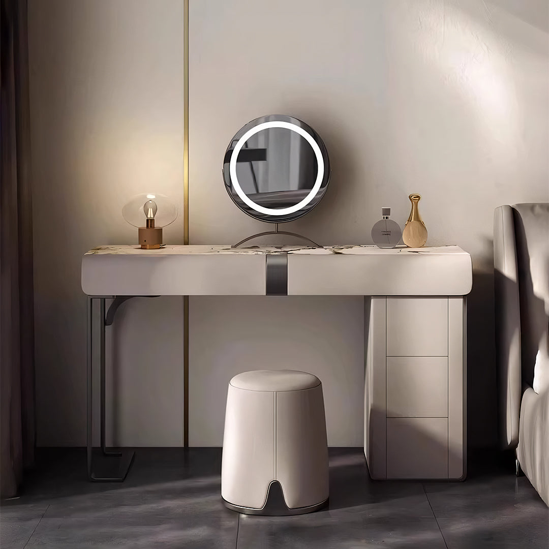 Nisha Dressing Table, Vanity Table With LED Mirror-Weilai Concept-Weilai Concept