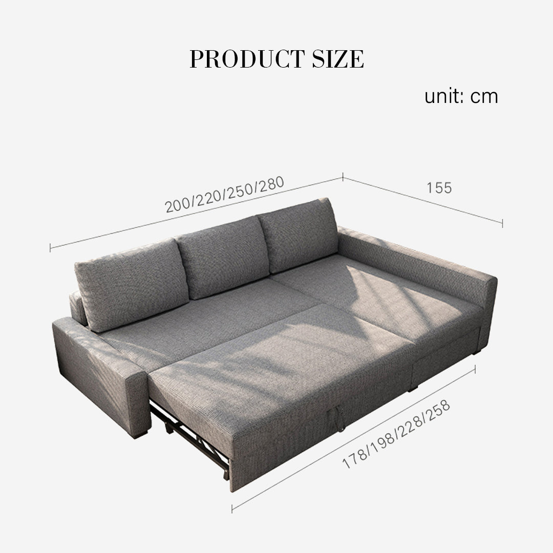 Edwards Three Seater Corner Sofa Bed With Storage, Linen-Weilai Concept-Weilai Concept