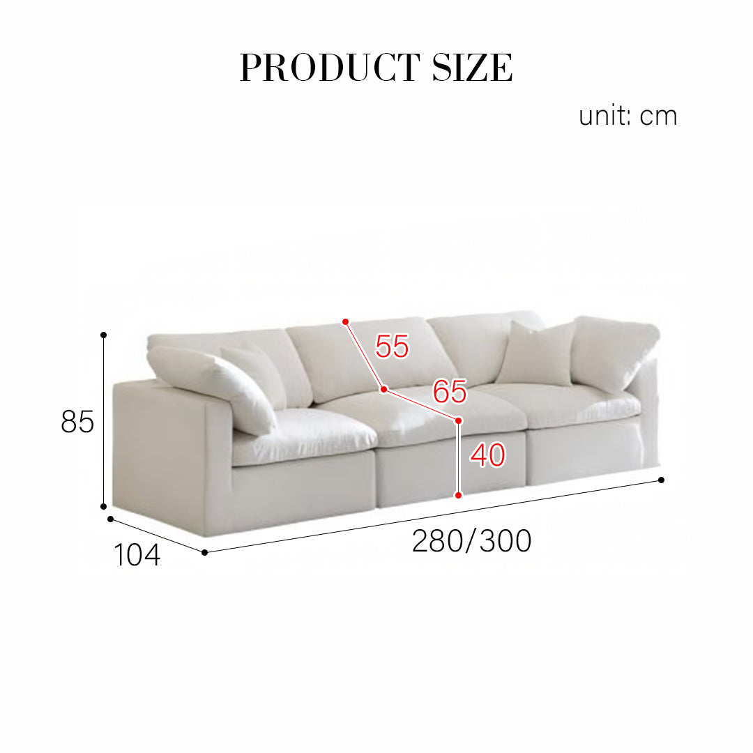 Farid Two Seater, Three Seater Sofa, Modular Sofa, White Linen