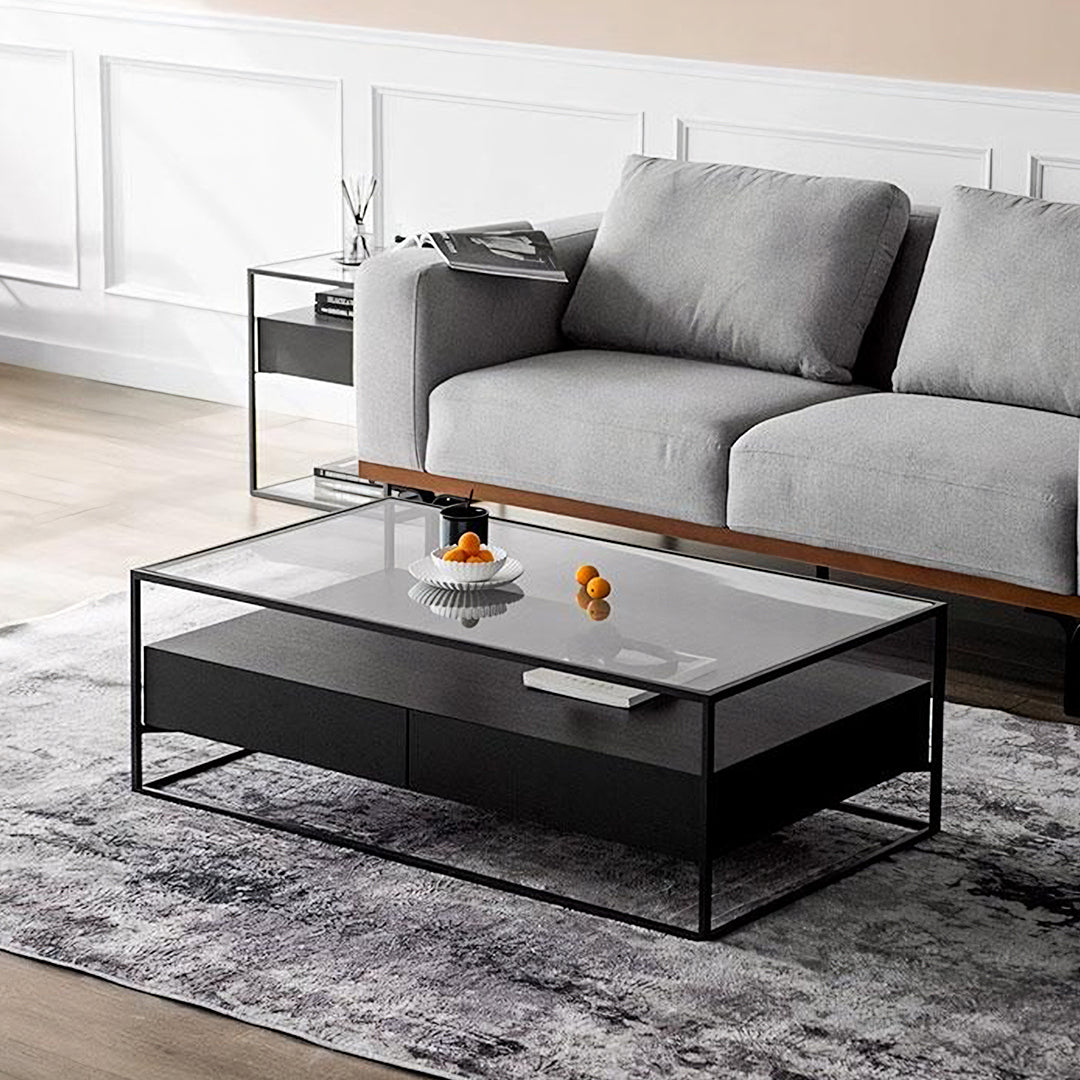 Sanderson Rectangle Coffee Table With Storage, Black