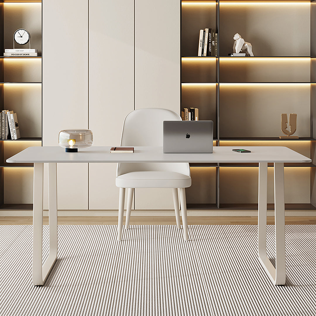 Kwame Office Desk With Office Chair, White-Weilai Concept-Weilai Concept