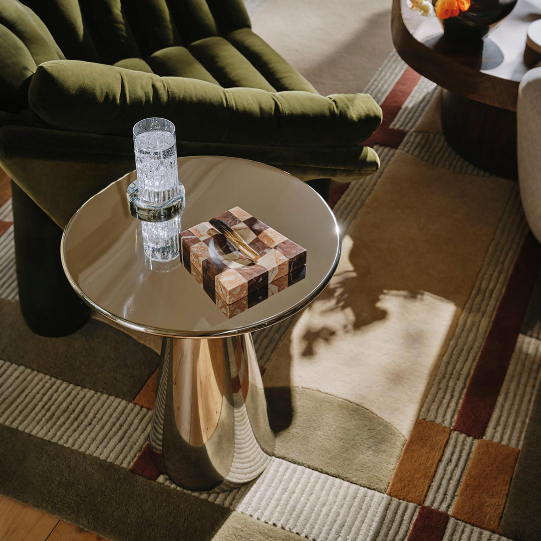 Abarca Side Table, Stainless Steel