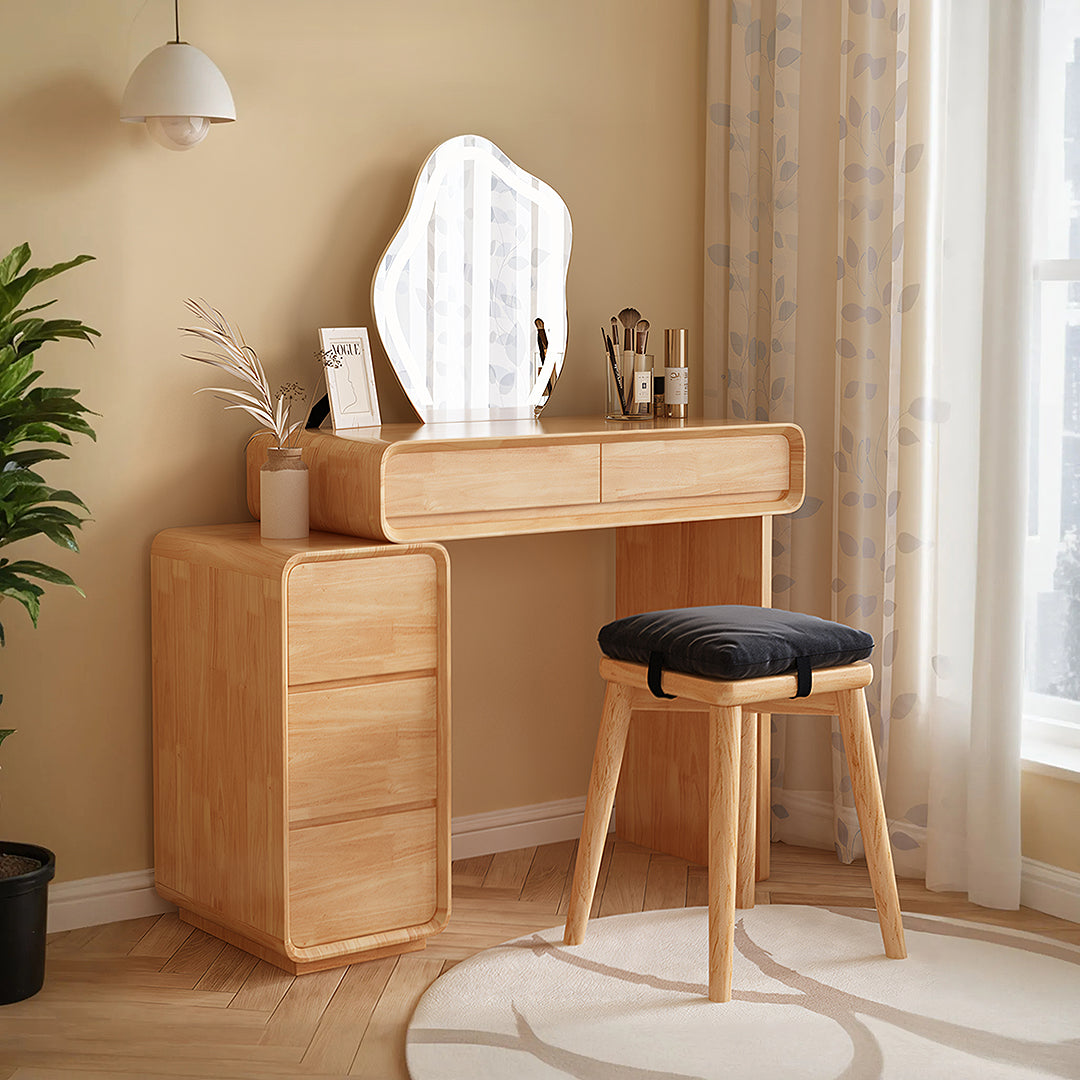 Parker Dressing Table, Wood, Oak & Walnut-Weilai Concept-Weilai Concept