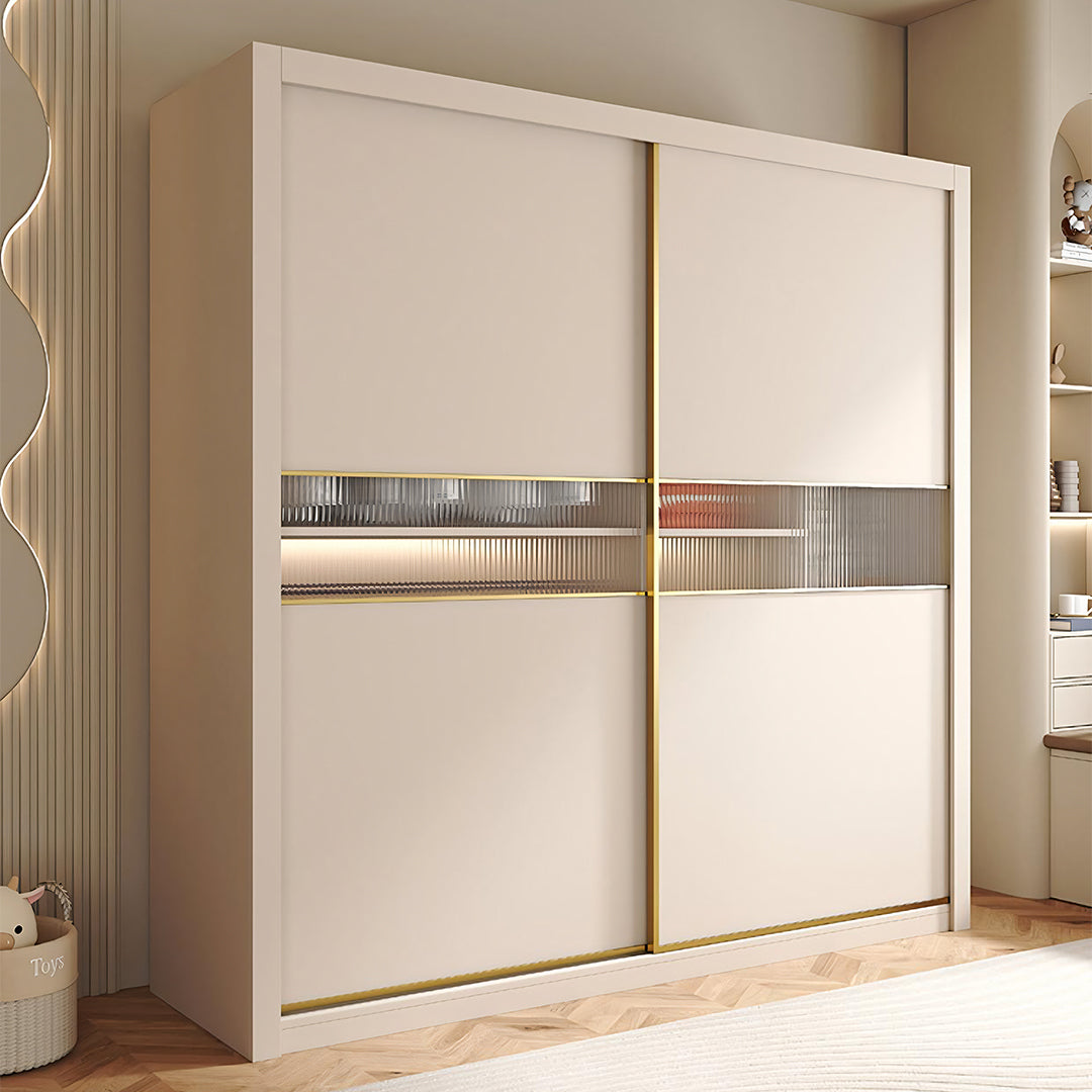 Jansen Sliding Door Wardrobe, Cream-Weilai Concept-Weilai Concept