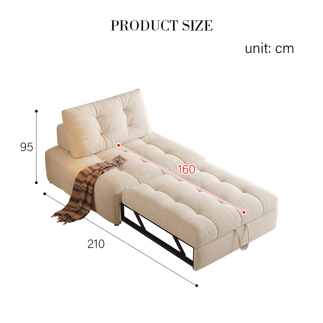 Alhassan Sleeper Armchair, Single Seater Bed, Leathaire