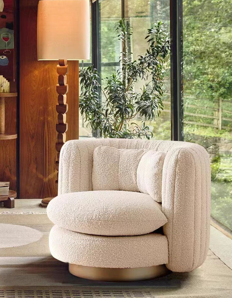 Nova Swivel Armchair, Boucle