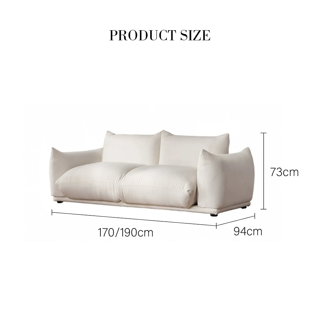 Isabella Two Seater, Three Seater Sofa, Boucle Or Velvet, White-Weilai Concept-Weilai Concept