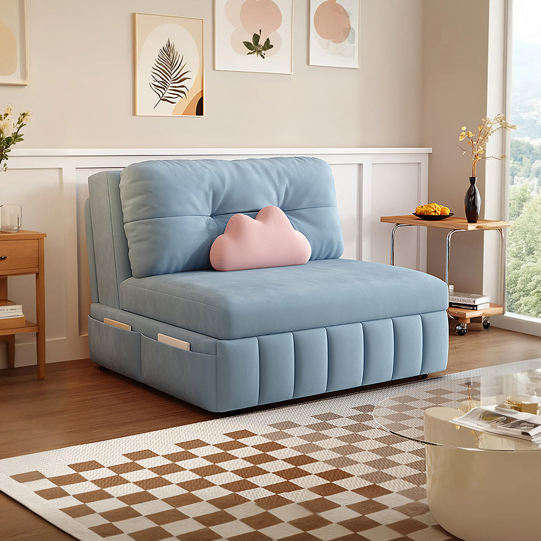 Mehta Single Seater Sofa Bed, Two Seater Sofa Bed, Blue-Weilai Concept-Weilai Concept