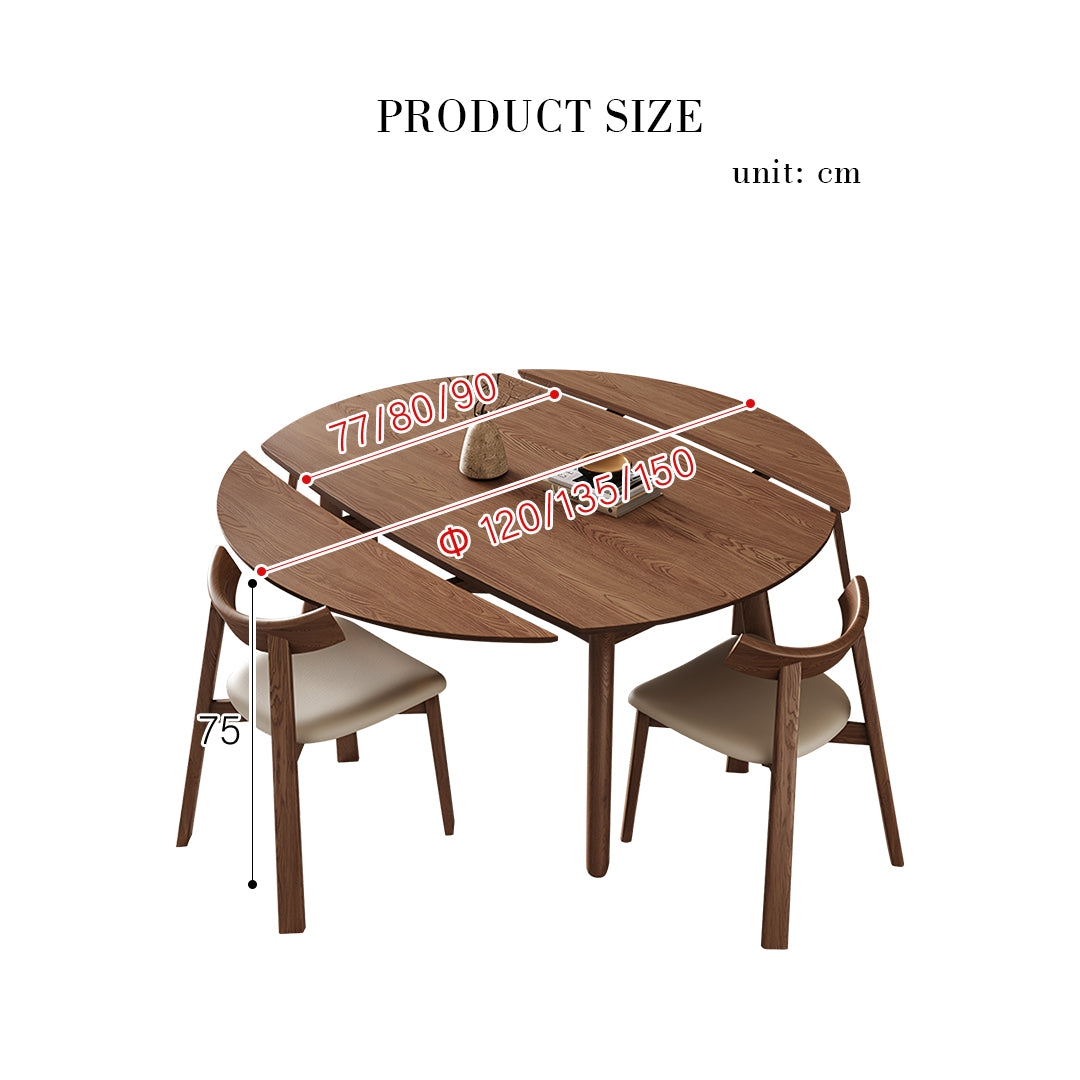 Aitken Round Folding Dining Table, Solid Wood
