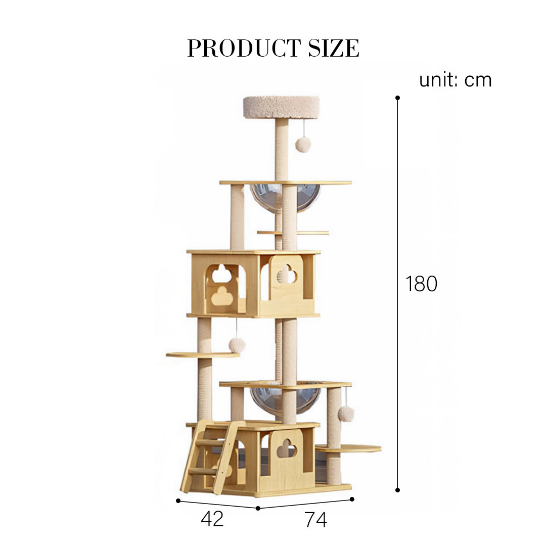 Jago Cat Climber, Wood Cat Tree, Oak