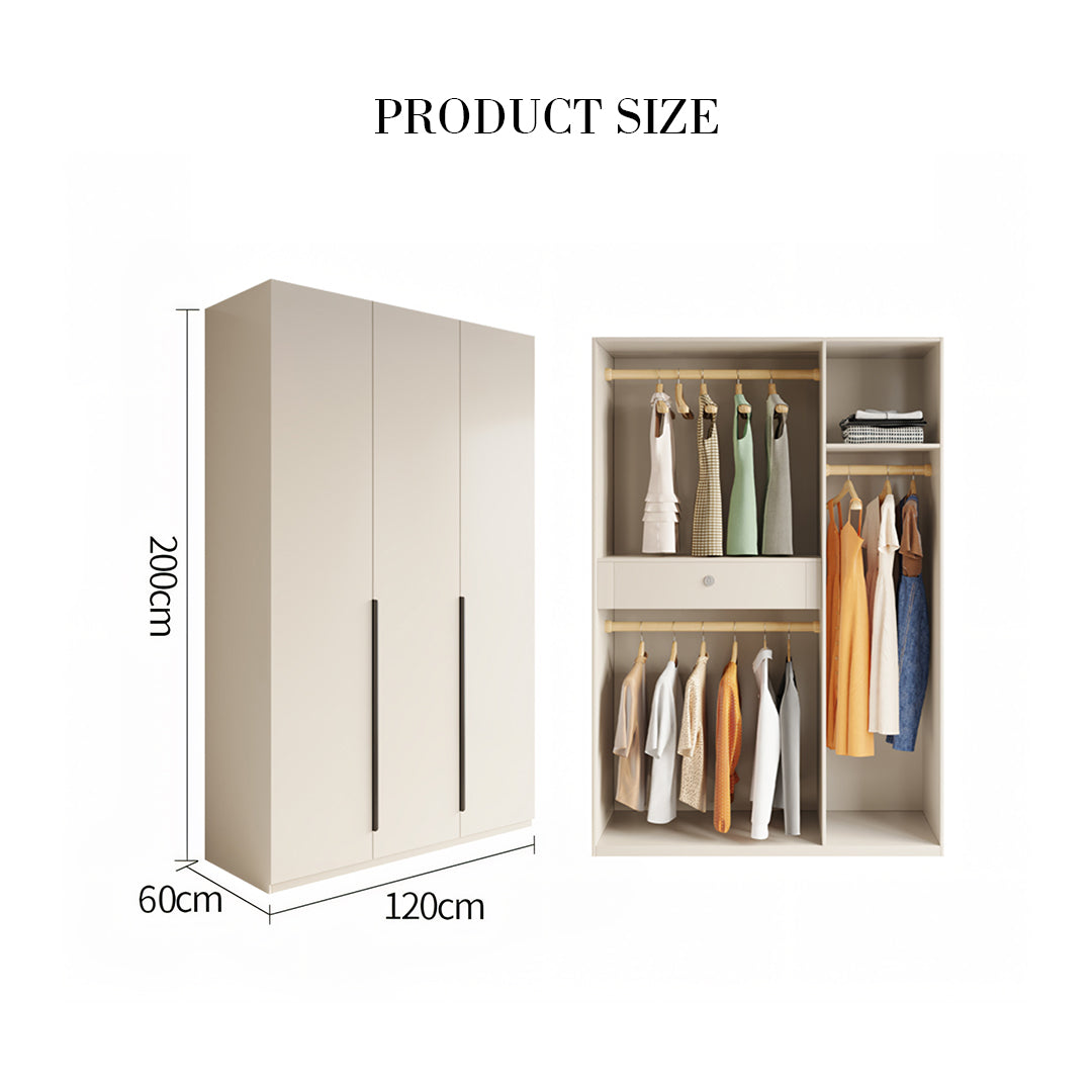 Petrov Wooden Wardrobe, Cream-Weilai Concept-120 x 60 x 200cm-Weilai Concept