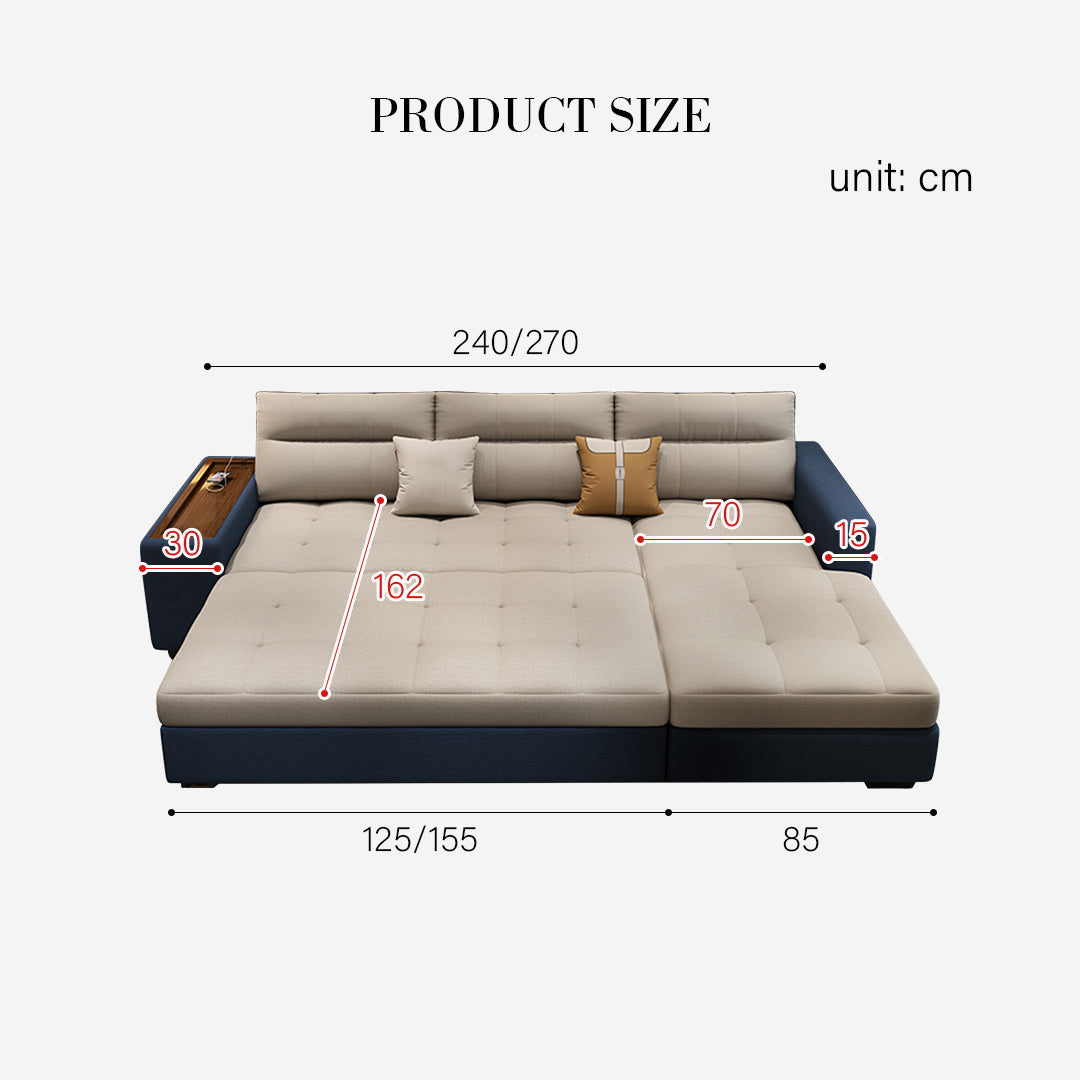 Lobo Sectional Sofa With Storage, Chaise Lounge Sofa Bed