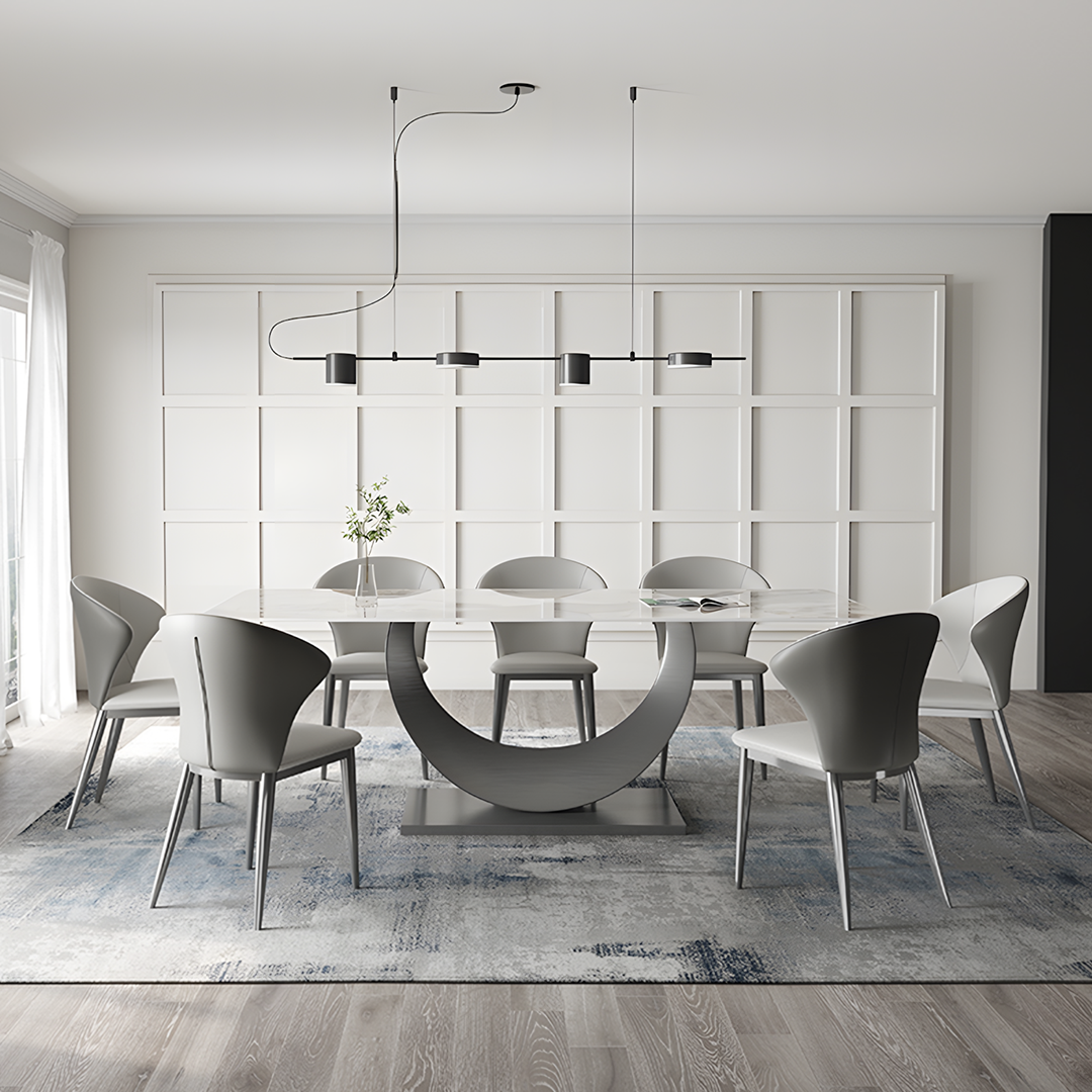 Vera Dining Table & Chairs, Sintered Stone, White-Weilai Concept-Weilai Concept