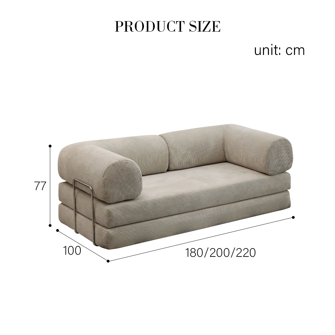 Bacardi Foldable Lazy Sofa Bed For Lounging, Corduroy