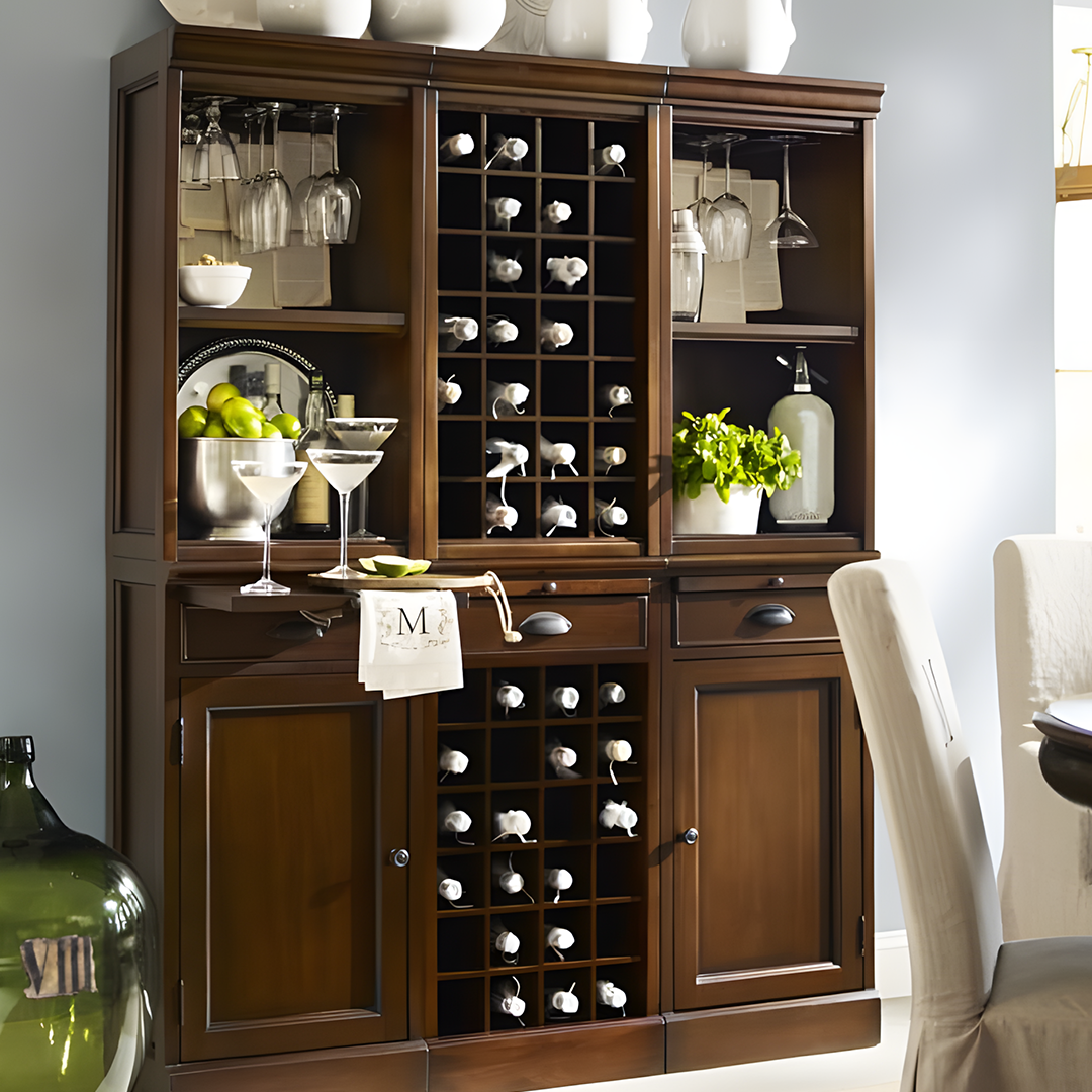 Ivanna Wine Cabinet, Kitchen Cabinet Wine Rack, Sideboard Wine Cabinet, Wood-Weilai Concept