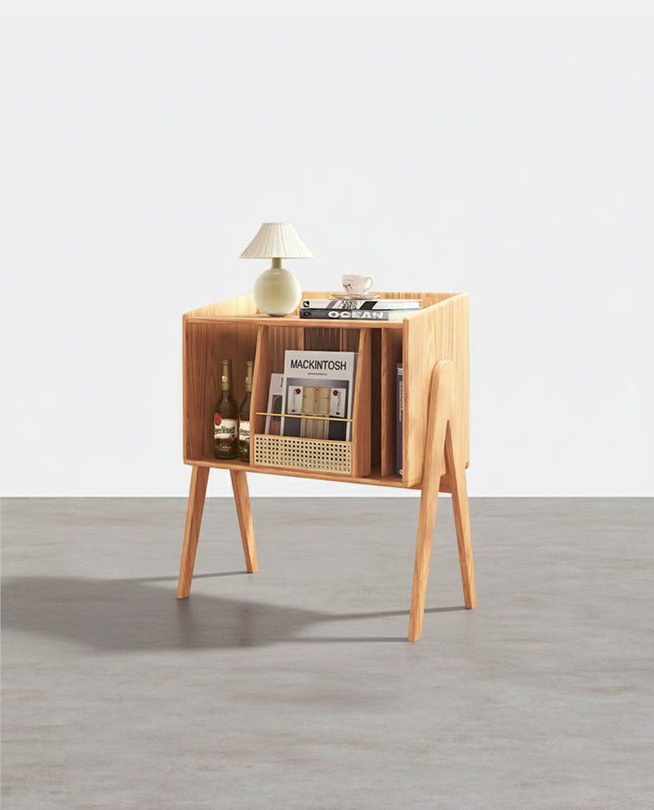 Calvin Side Table with Mini Book Storage - shoe cabinet shoe rack