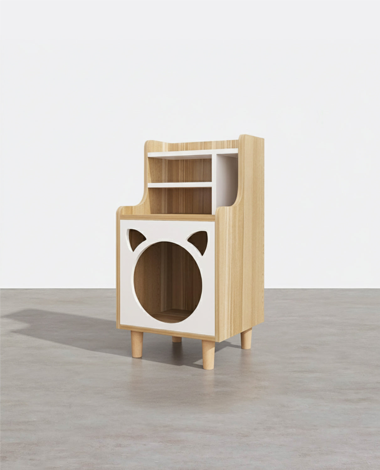 Pura Side Table With Pet House, Wood