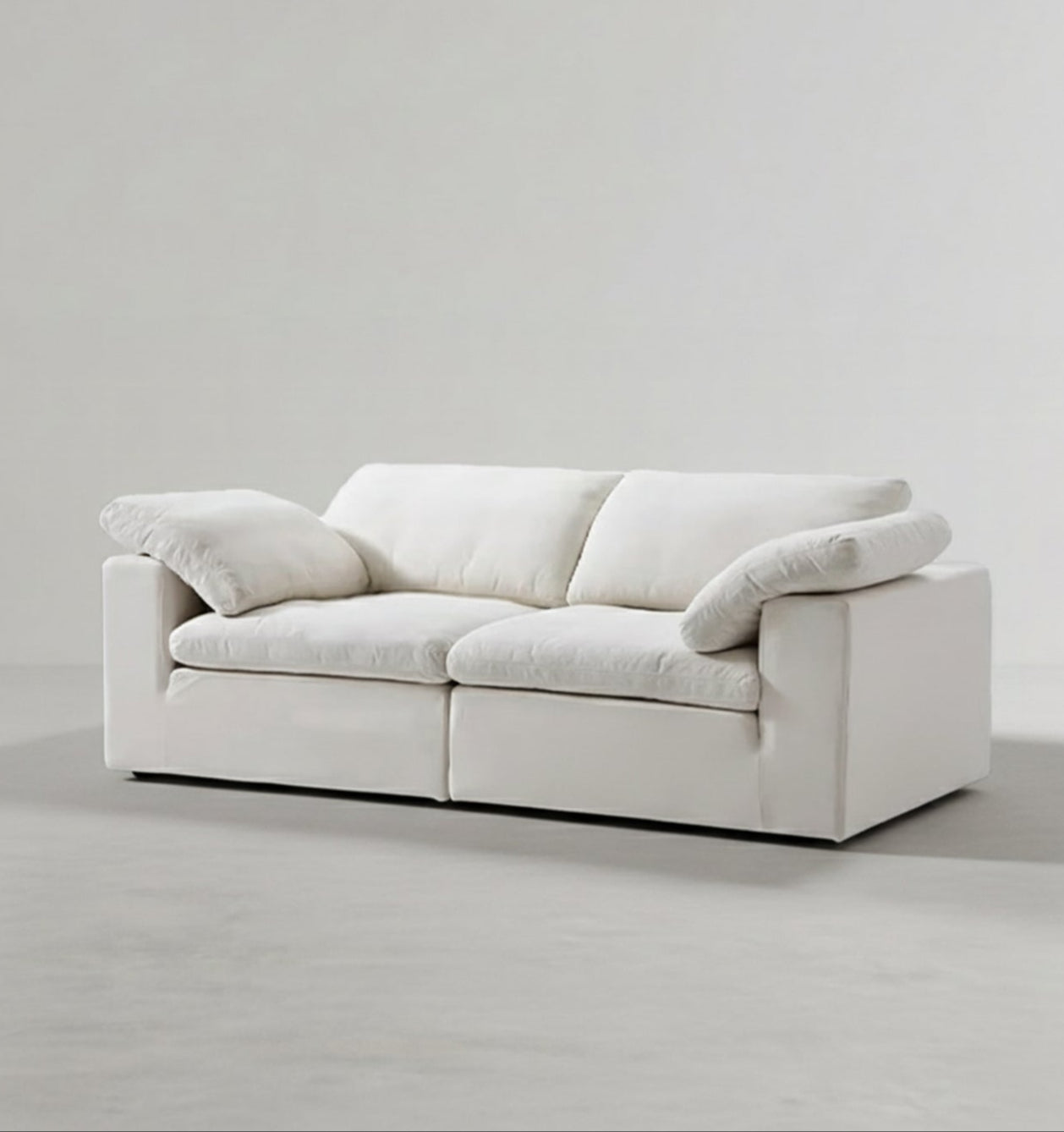 Farid Two Seater, Three Seater Sofa, Modular Sofa, White Linen