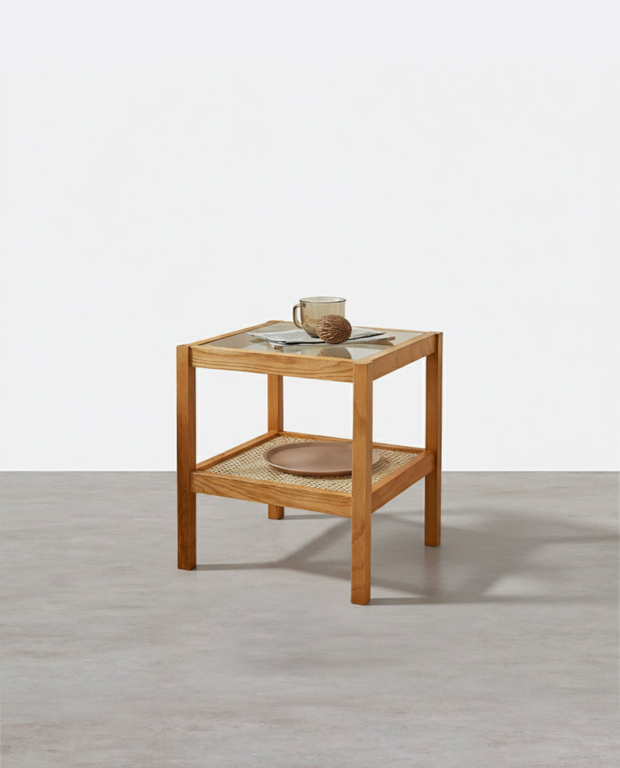 Table d'appoint Cement, chêne clair