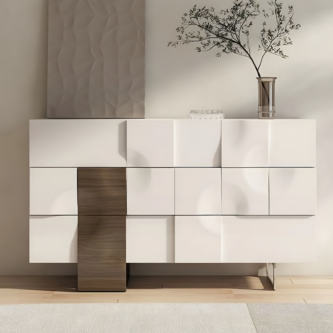 Elena Wooden Sideboard, Solid Wood, White Or Black-Weilai Concept