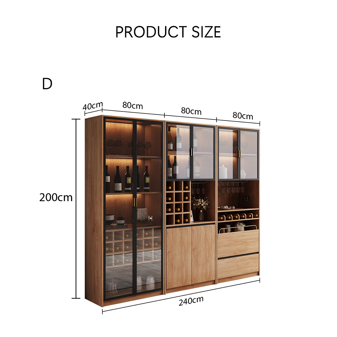 Miranda Tall Wine Cabinet, Drink Cabinet, Solid Wood-Weilai Concept