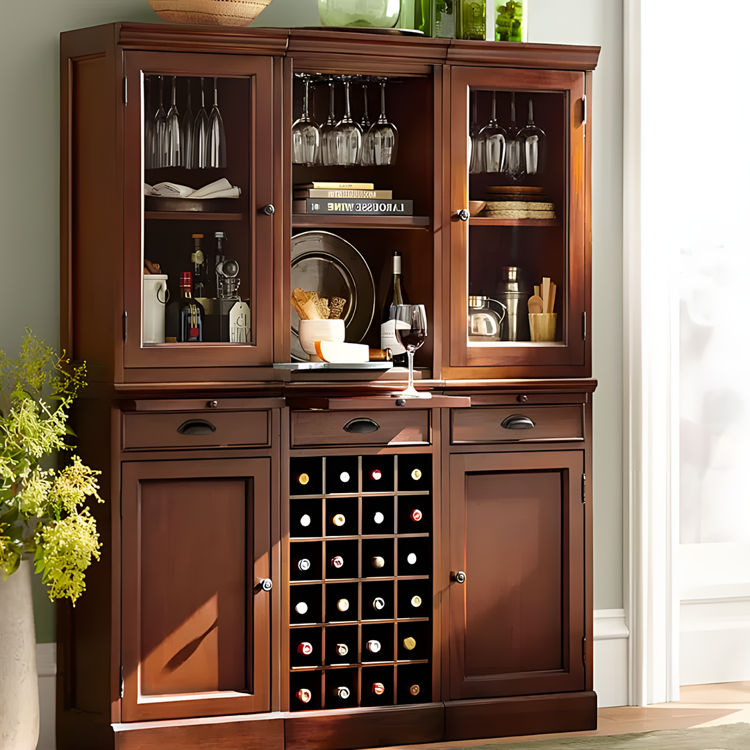 Ivanna Wine Cabinet, Wine Rack, Wood-Weilai Concept-Weilai Concept