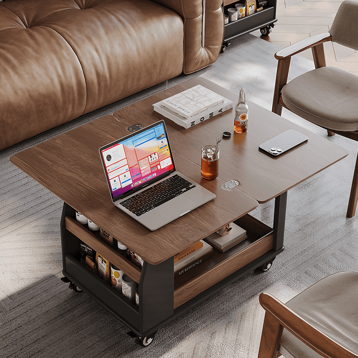 Ariana Lift Up Table, Foldable Coffee Table With Storage & Casters coffee table