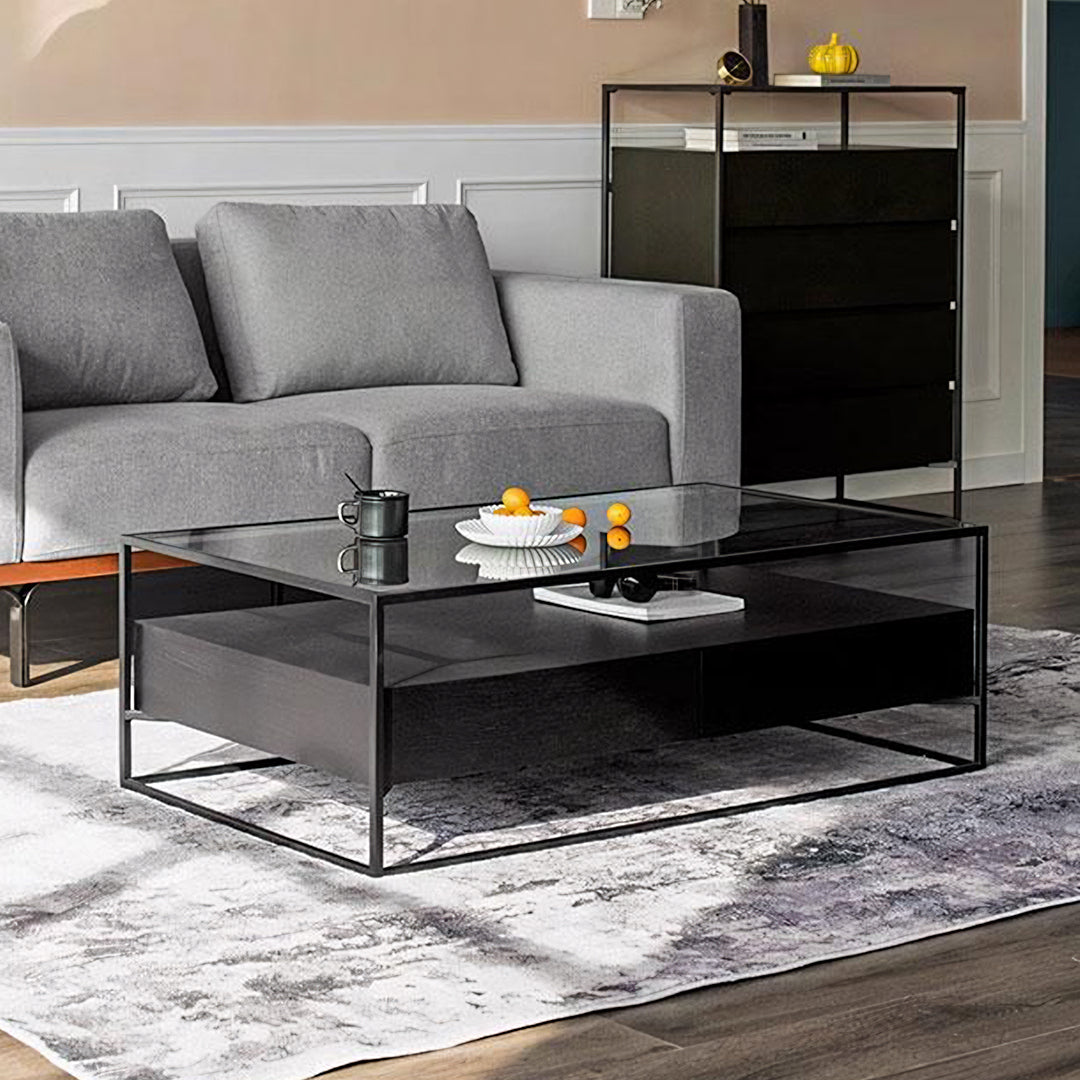 Sanderson Rectangle Coffee Table With Storage, Black