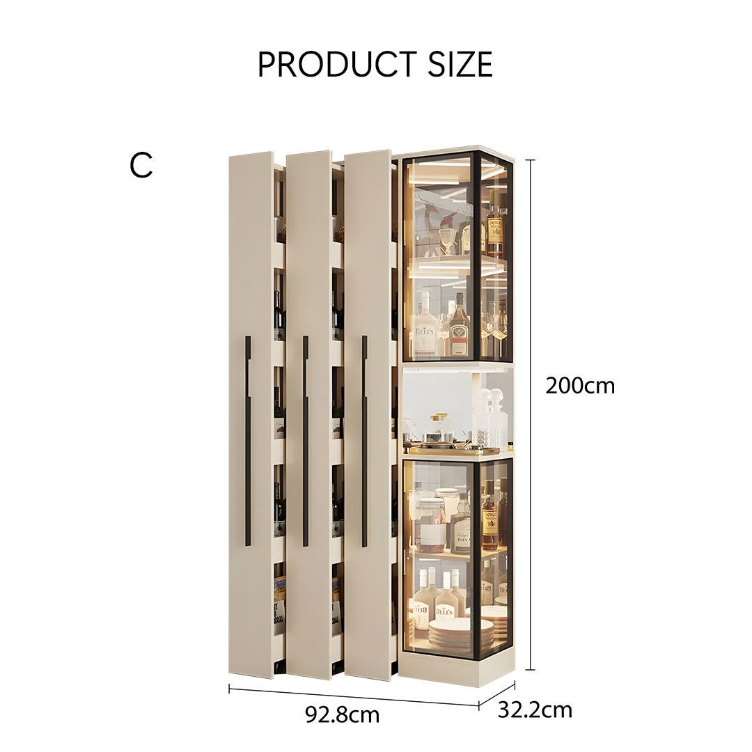 Aquila Wine Storage Cabinet, Modern Drinks Cabinet, With Trolley