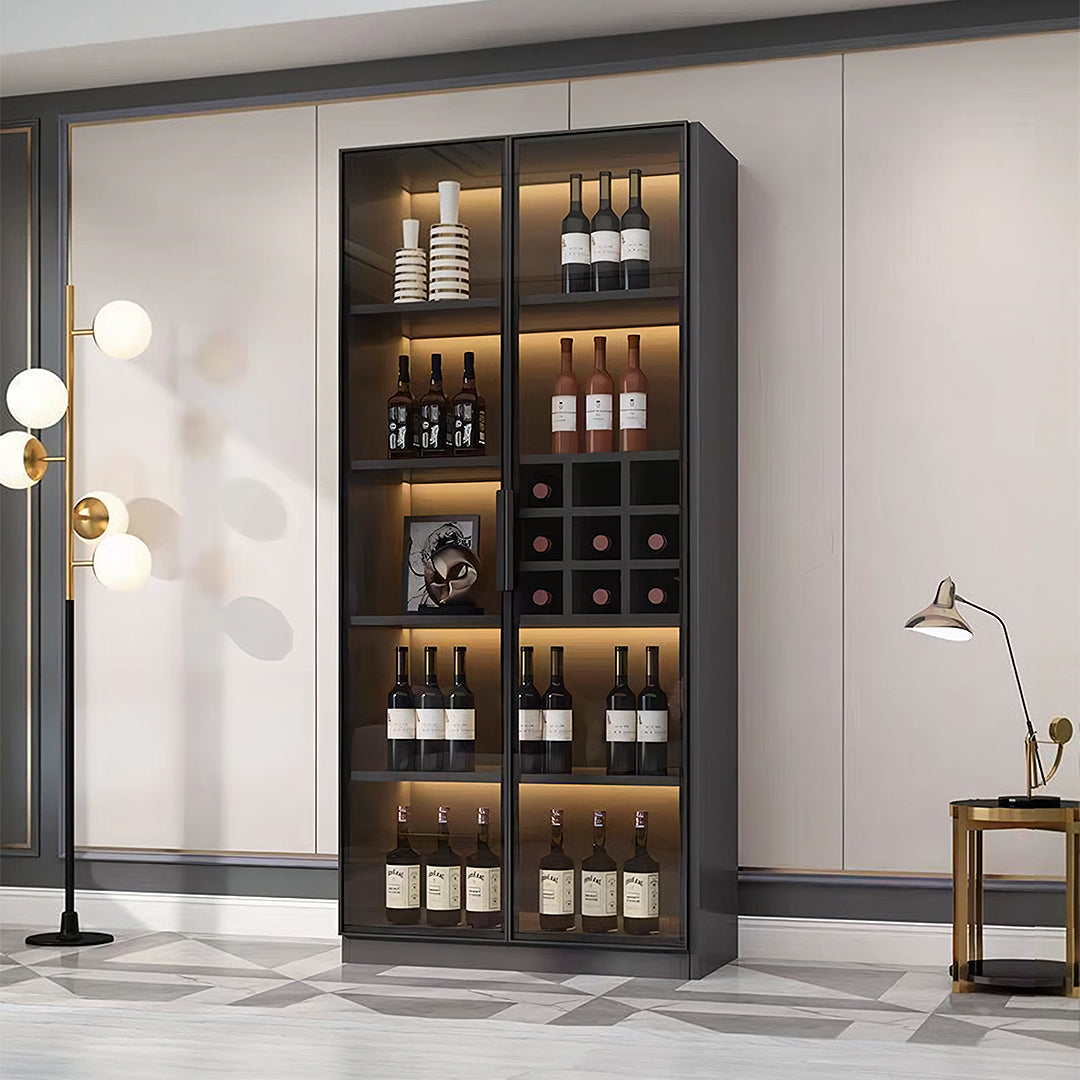 Hampshire I Wine Cabinet, Wine Storage With Glass Doors & Lights-Weilai Concept-Weilai Concept