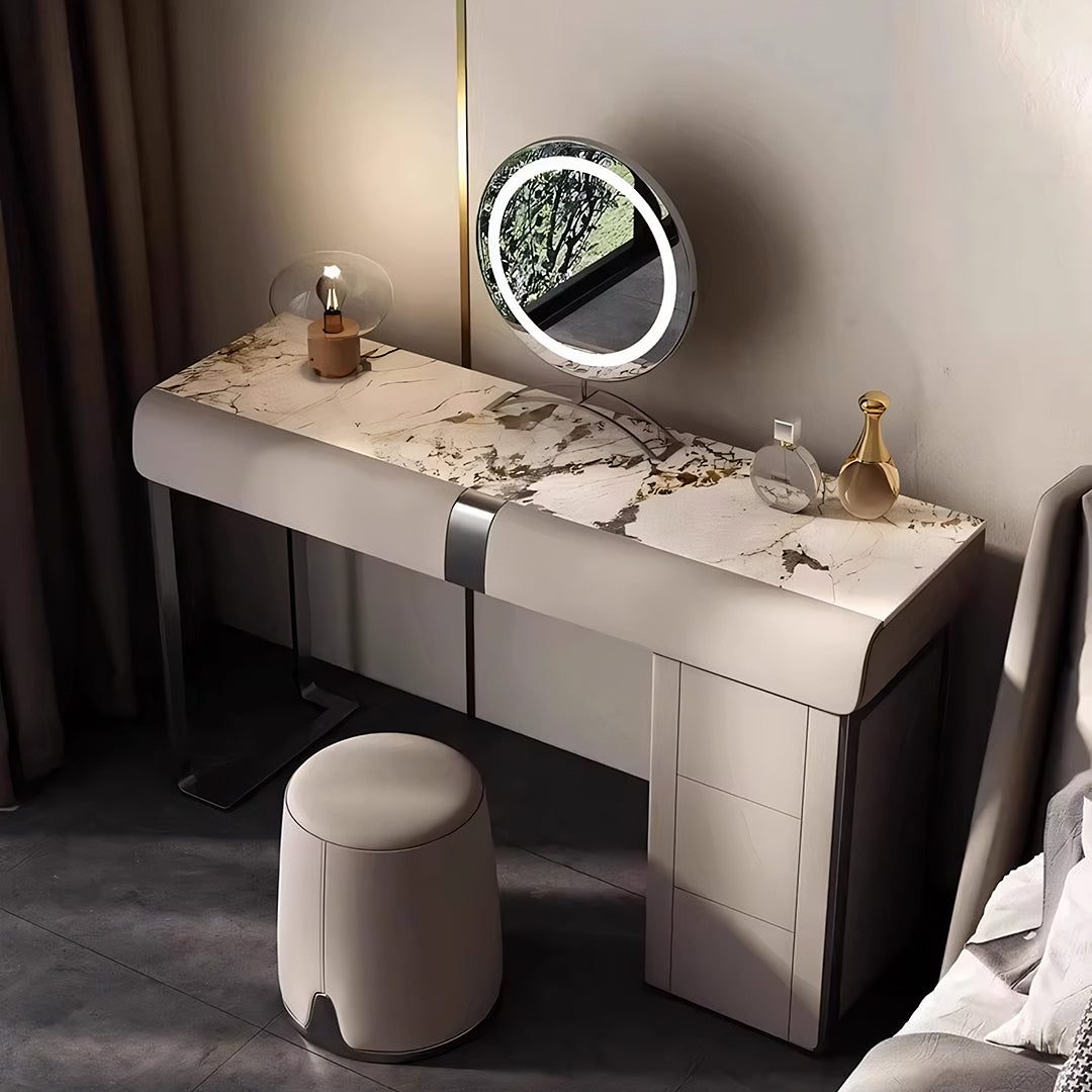 Nisha Dressing Table, Vanity Table With LED Mirror-Weilai Concept-Weilai Concept