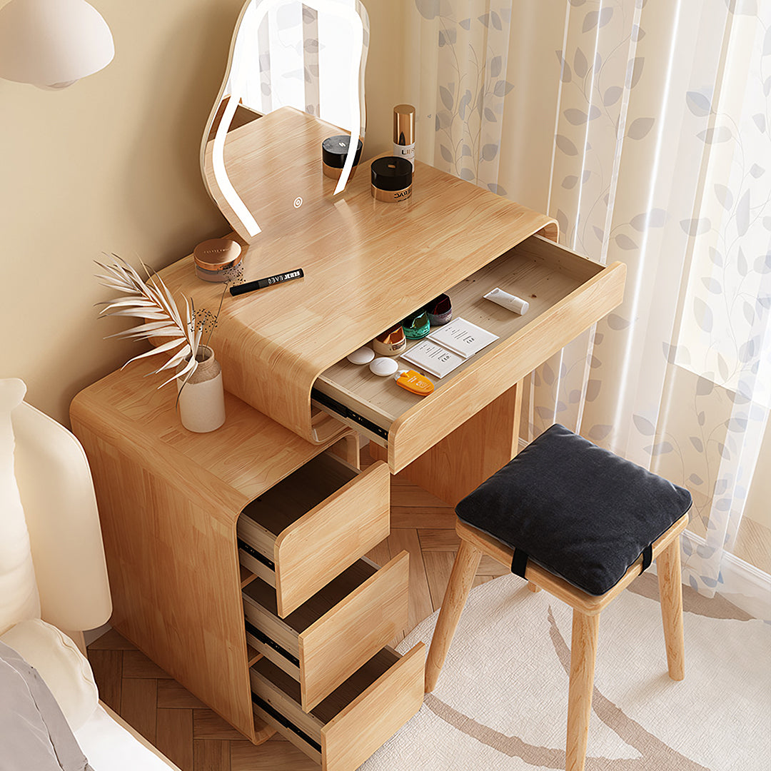 Parker Dressing Table, Wood, Oak & Walnut-Weilai Concept-Weilai Concept