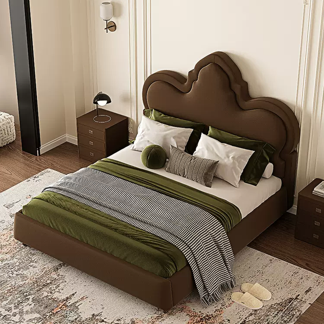 Thalia High Headboard King Size Bed, Double Bed