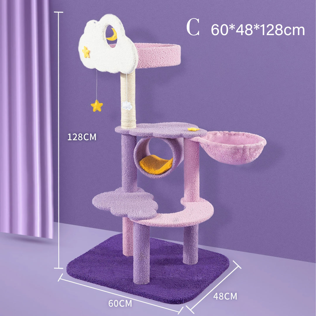 Díaz Cat Climber, Cat Tree, Coral Fleece, Purple-Weilai Concept-Weilai Concept