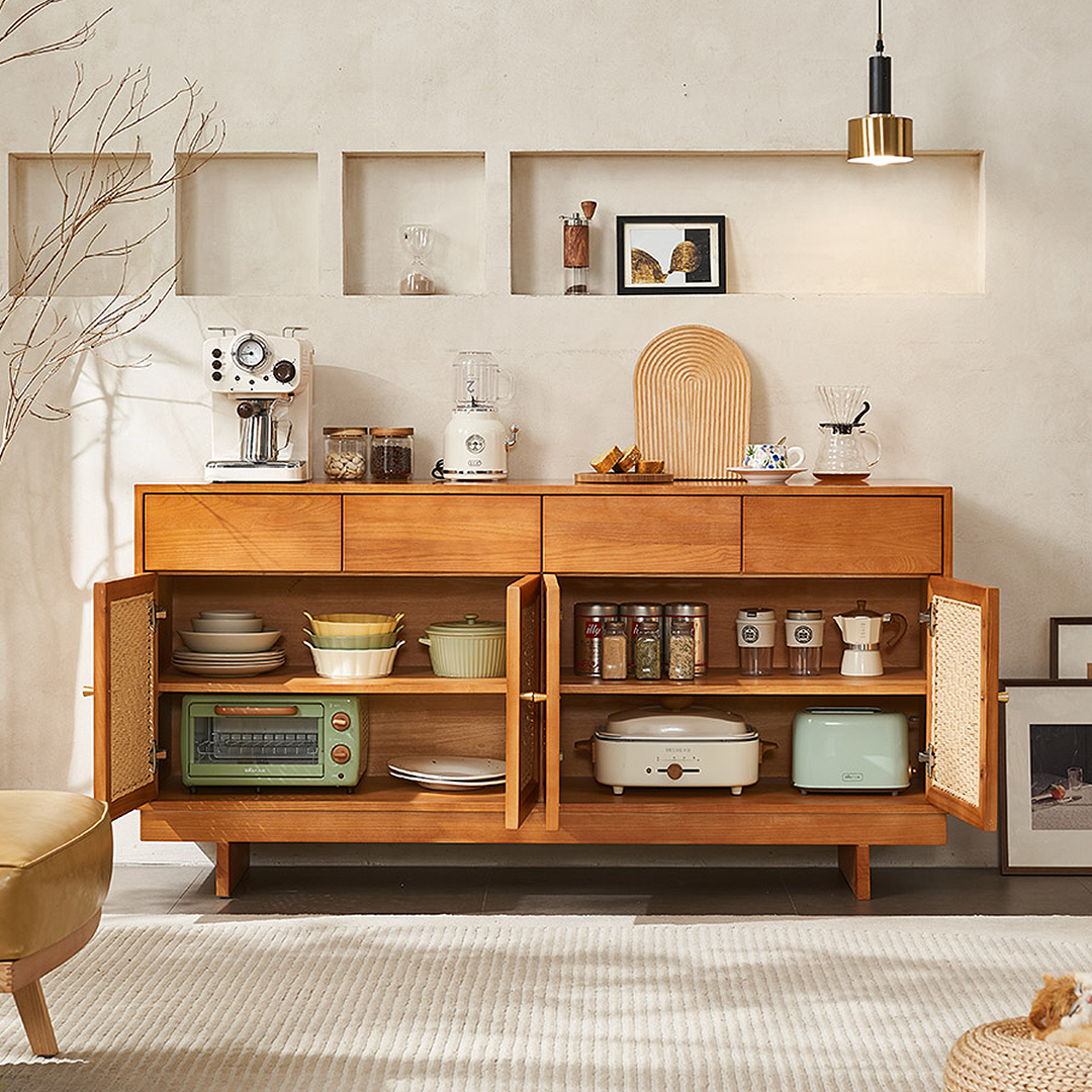 Hadza Narrow Sideboard, Solid Wood-Weilai Concept-Weilai Concept