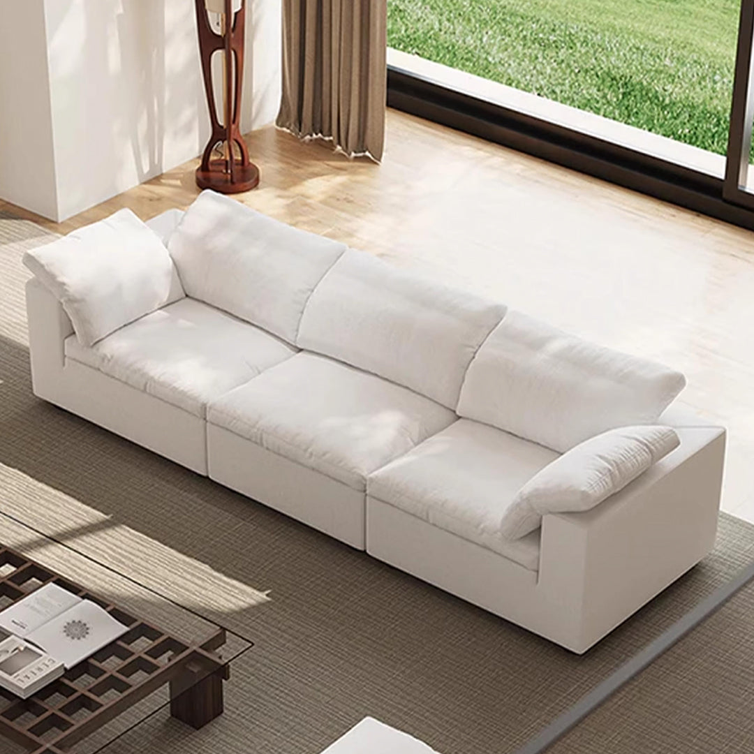 Farid Two Seater, Three Seater Sofa, Modular Sofa, White Linen