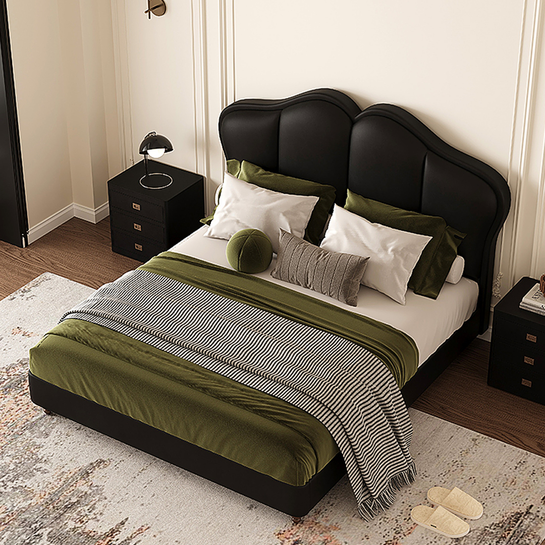 Zephyr Leather Double Bed