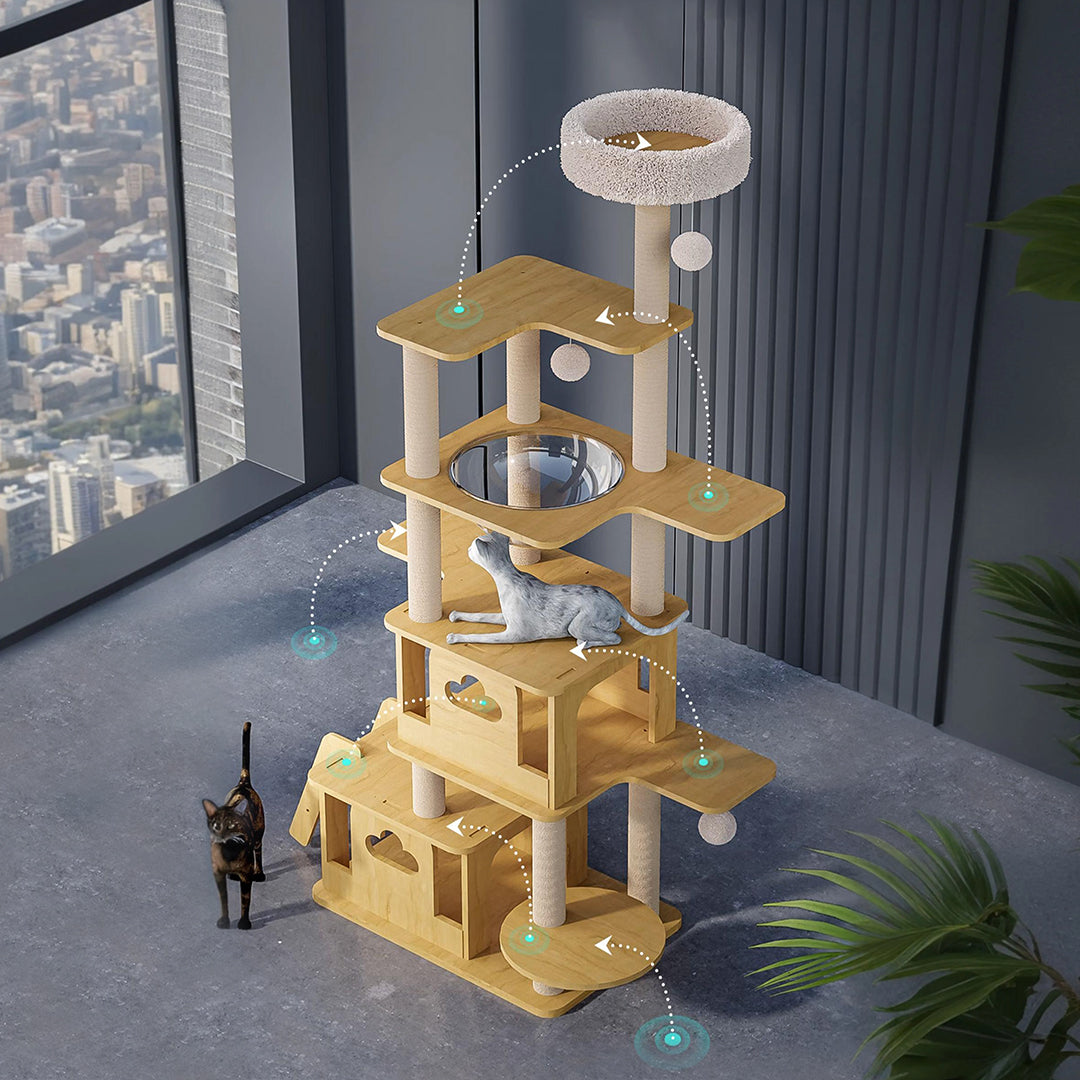 Jago Cat Climber, Wood Cat Tree, Oak-Weilai Concept-Weilai Concept